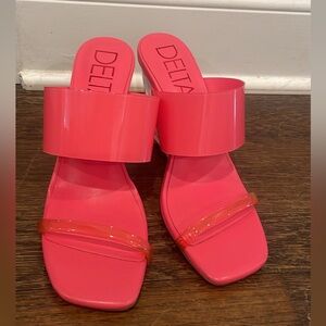 Pink wedges never worn!